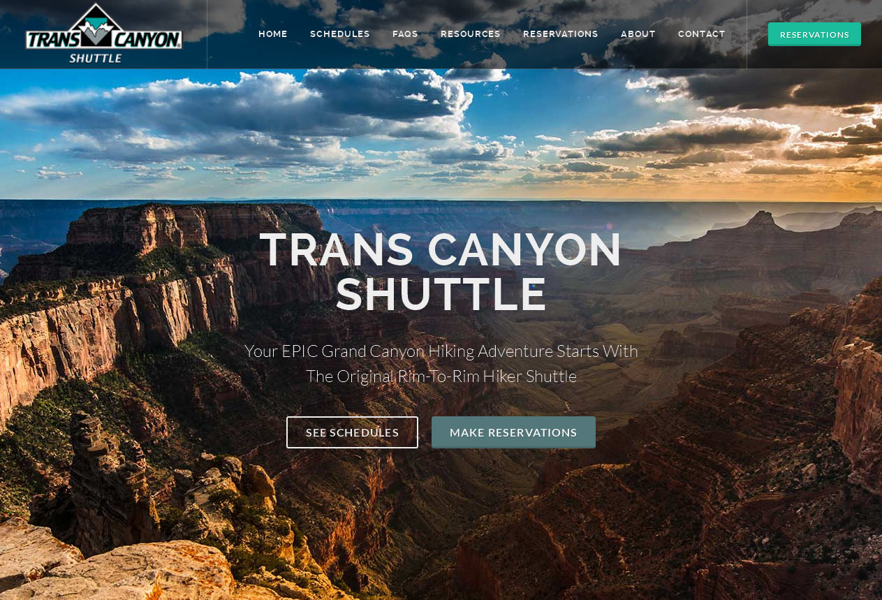 Web design for Grand Canyon businesses - Trans-Canyon Shuttle