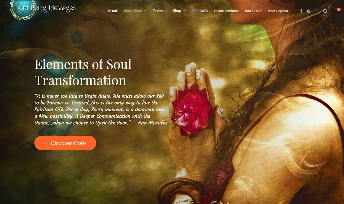 Web design for Metaphysical or New Age practitioners - Light Being Messages